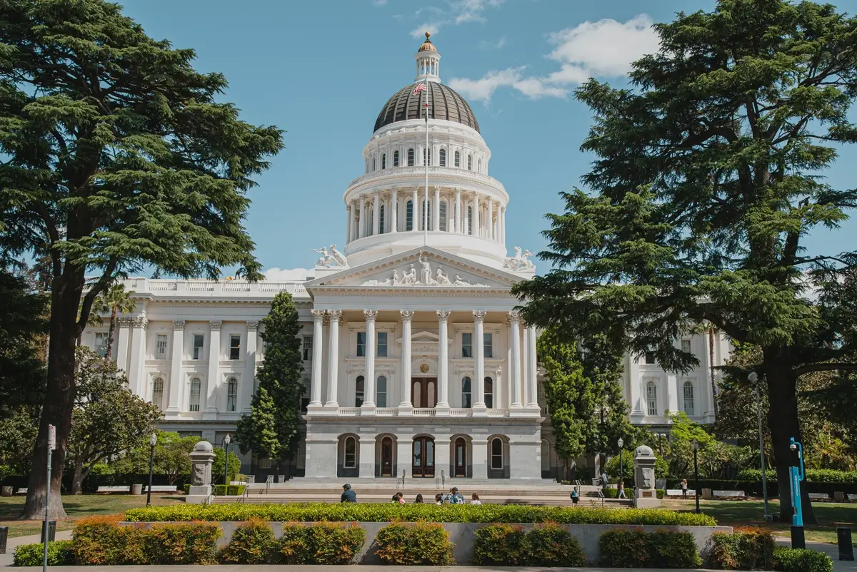 Sacramento and California State capitol building