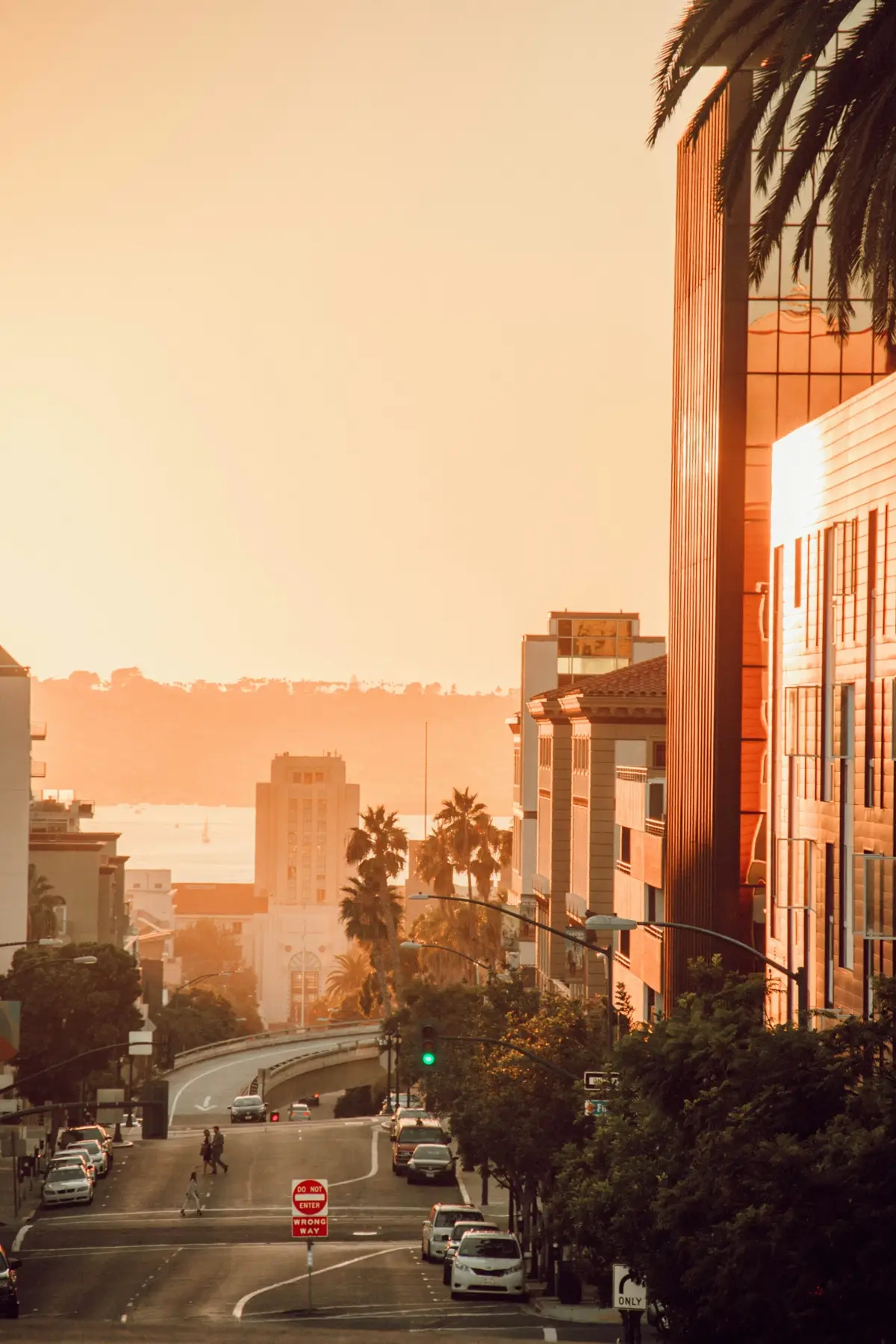 San Diego city skyline at sunset